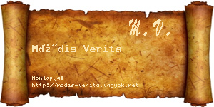 Módis Verita névjegykártya